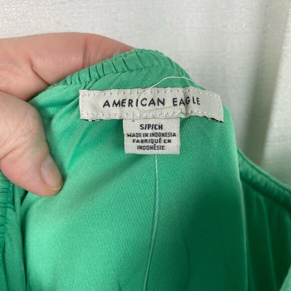 American Eagle Green Tiered Babydoll Mini Dress Sz.S NWT - Picture 6 of 15